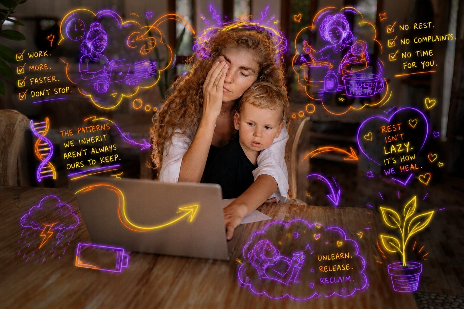mom and kid